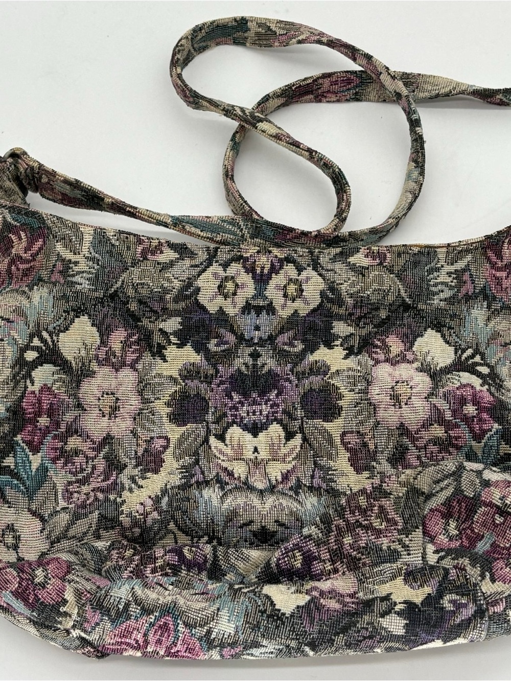 Vintage Floral Tapestry Shoulder Bag Cottagecore Hobo Purse